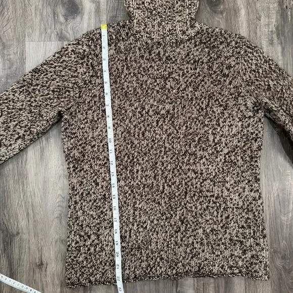 Gap Women’s Size L Turtleneck Knit Sweater Natural Wool/Cotton Blend Brown - Picture 10 of 10